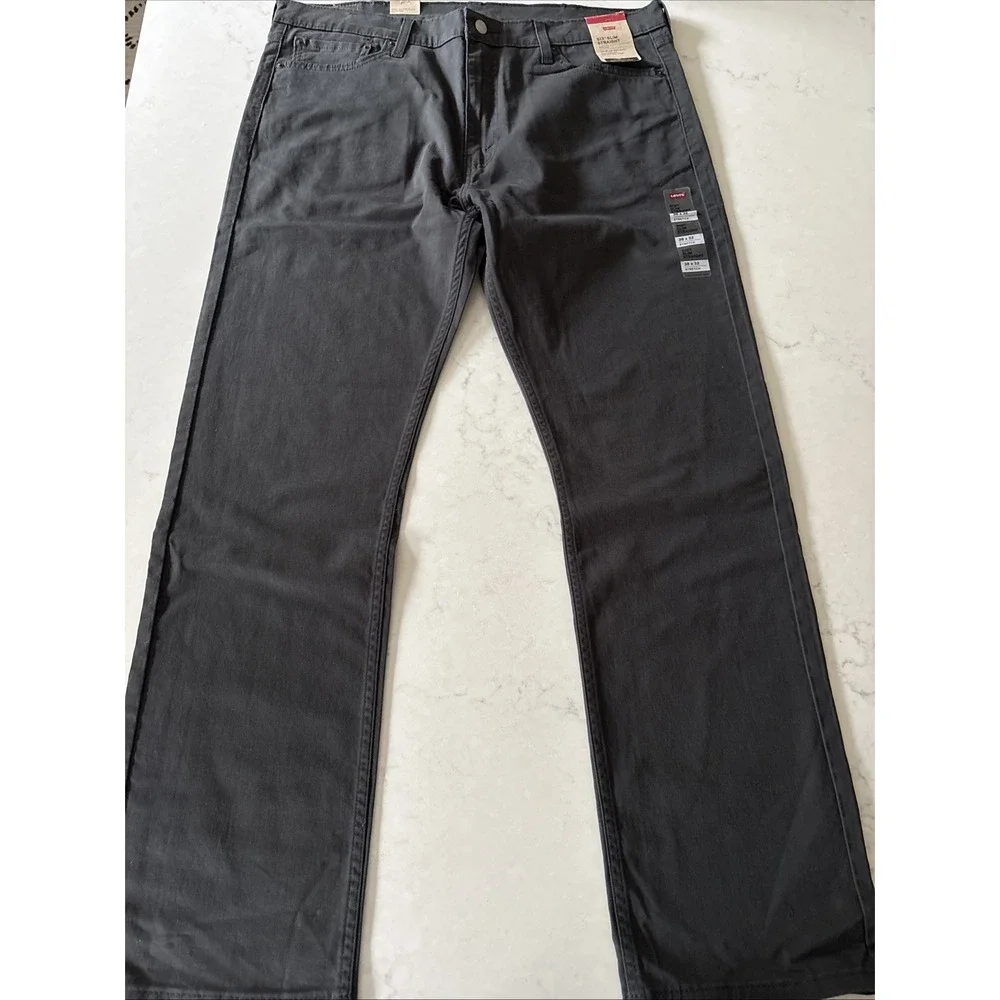 Levi's 513 Slim Straight Stretch Dark Gray Jeans Men's Size 38x32